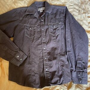 Cedar Rose long sleeve‎ Pearl  Snap Western shirt! Medium Barrel Race Rodeo